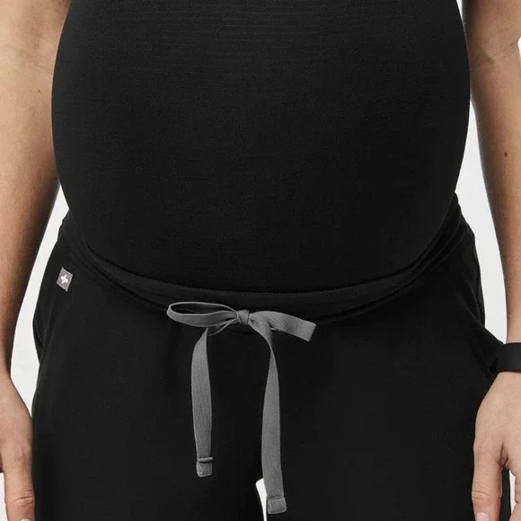 FIGS Women's Black Zamora Maternity Jogger Scrub Pants Small/Tall Full Panel - Picture 9 of 10